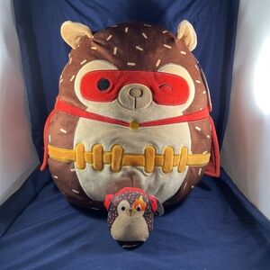 Squishmallow Plush Halloween Set Hans the Hedgehog in Superhero Costume